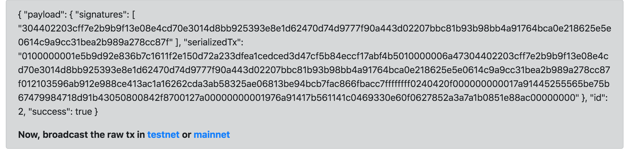 Signed Transaction